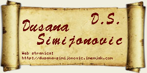 Dušana Simijonović vizit kartica